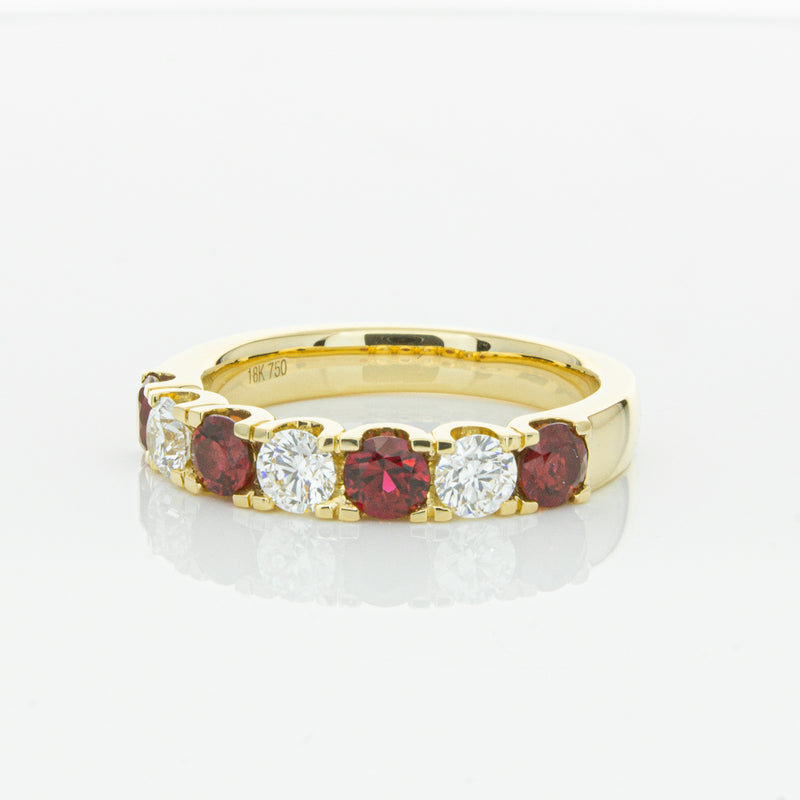 18ct Yellow Gold Ruby & Diamond Rialto Ring-Ring-Walker & Hall