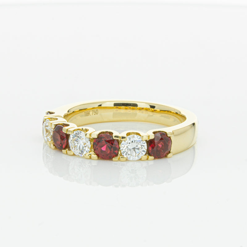 18ct Yellow Gold Ruby & Diamond Rialto Ring-Ring-Walker & Hall