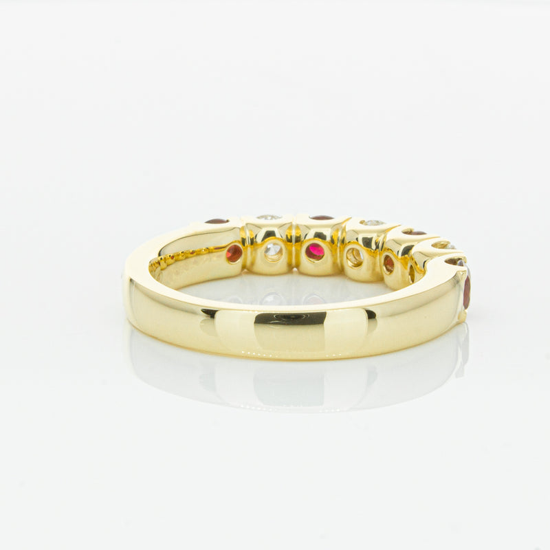 18ct Yellow Gold Ruby & Diamond Rialto Ring-Ring-Walker & Hall