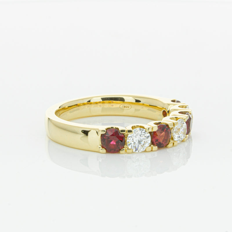 18ct Yellow Gold Ruby & Diamond Rialto Ring-Ring-Walker & Hall