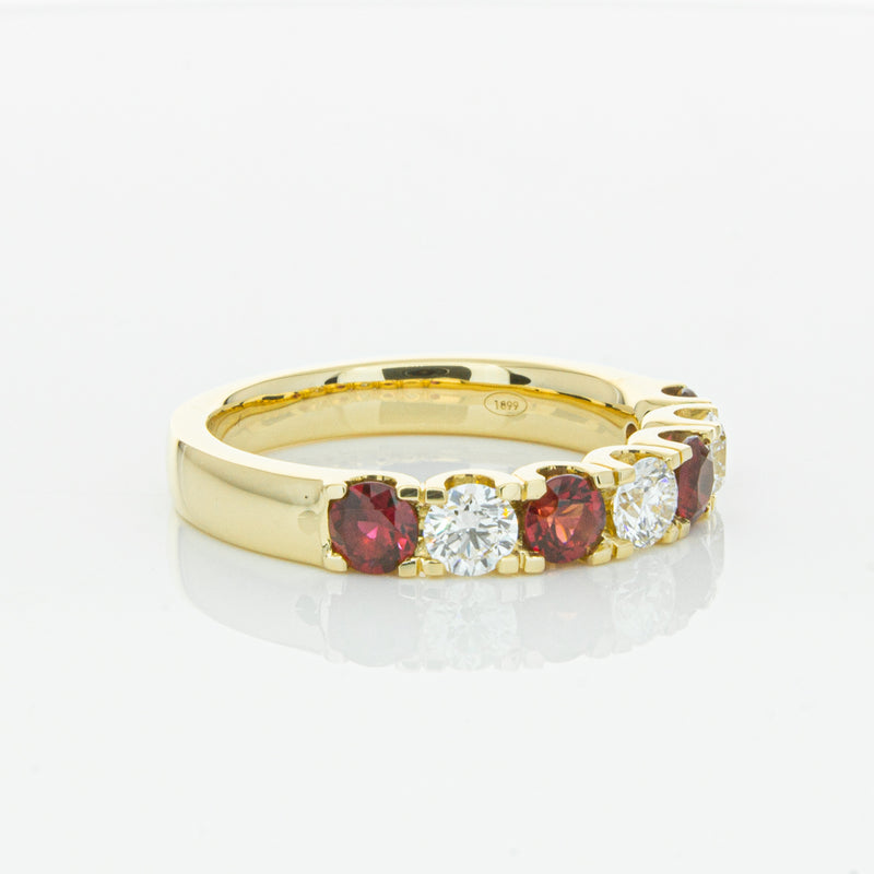 18ct Yellow Gold Ruby & Diamond Rialto Ring-Ring-Walker & Hall