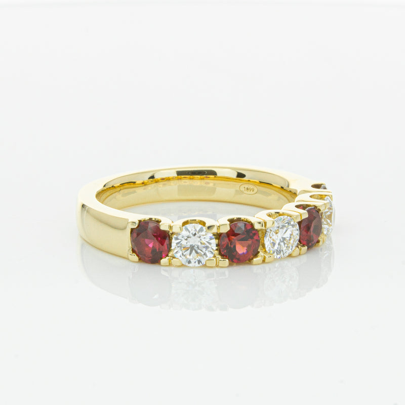 18ct Yellow Gold Ruby & Diamond Rialto Ring-Ring-Walker & Hall
