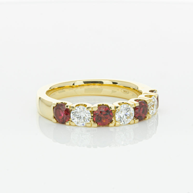 18ct Yellow Gold Ruby & Diamond Rialto Ring-Ring-Walker & Hall