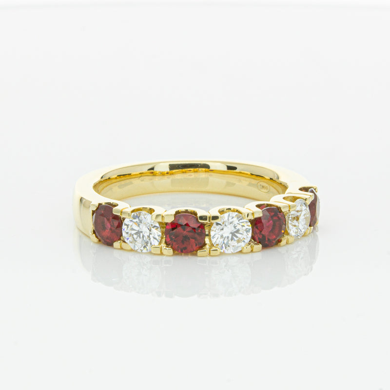 18ct Yellow Gold Ruby & Diamond Rialto Ring-Ring-Walker & Hall