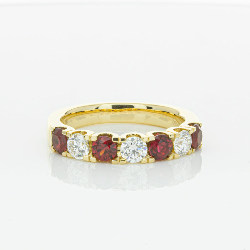 18ct Yellow Gold Ruby & Diamond Rialto Ring-Ring-Walker & Hall
