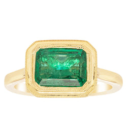 18ct Yellow Gold 2.47ct Emerald Windsor Ring - Walker & Hall