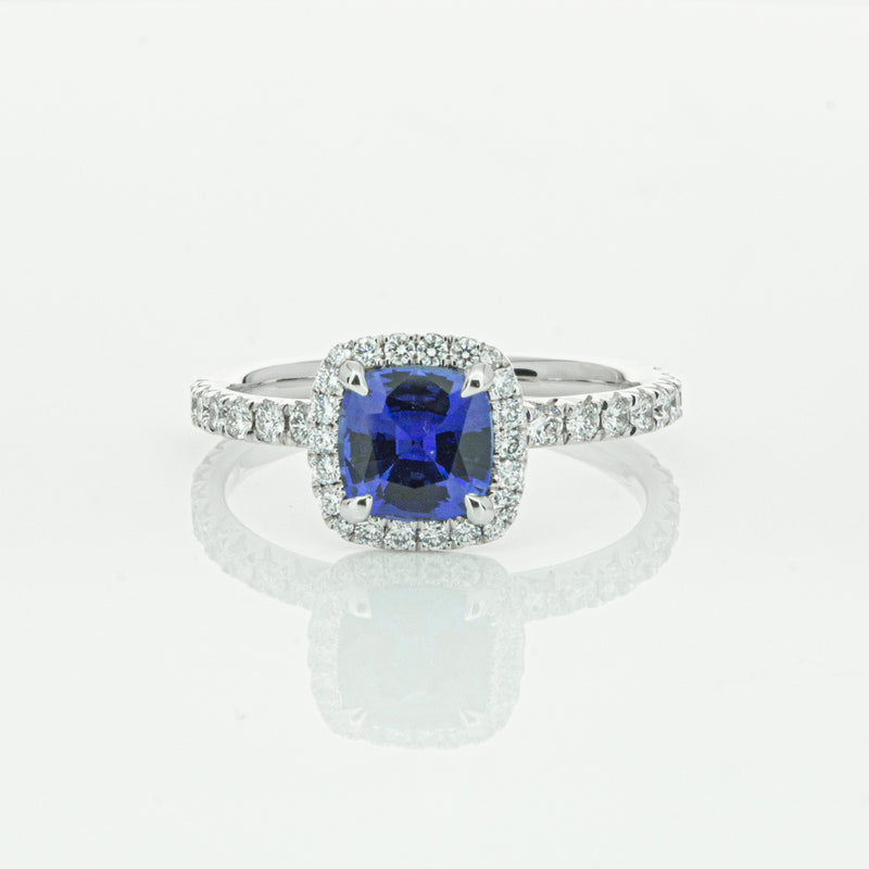18ct White Gold Sapphire & Diamond Ring-Ring-Walker & Hall
