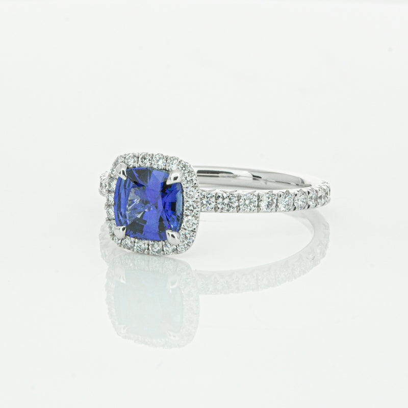 18ct White Gold Sapphire & Diamond Ring-Ring-Walker & Hall