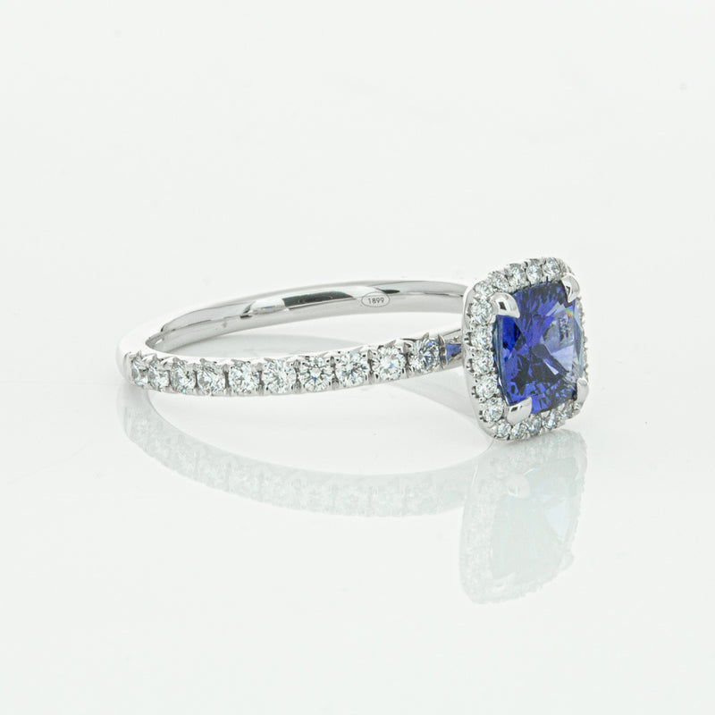 18ct White Gold Sapphire & Diamond Ring-Ring-Walker & Hall