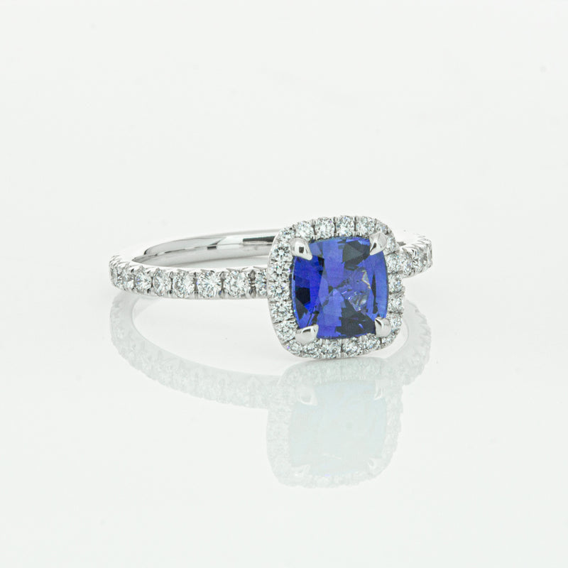 18ct White Gold Sapphire & Diamond Ring-Ring-Walker & Hall