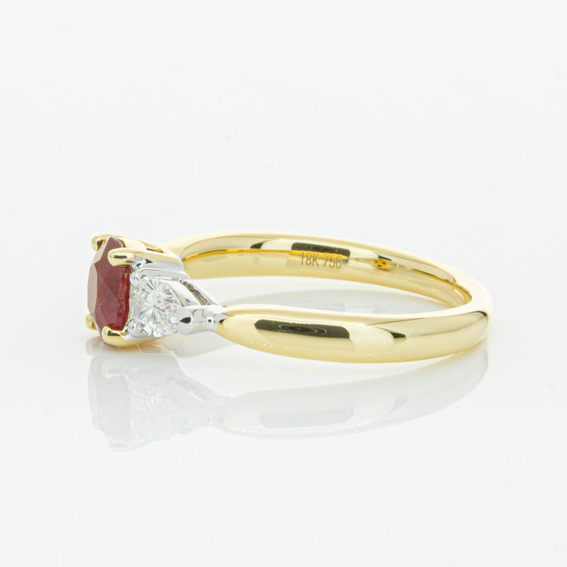 18ct Yellow Gold Ruby & Diamond Ring-Ring-Walker & Hall
