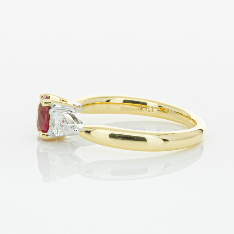 18ct Yellow Gold Ruby & Diamond Ring-Ring-Walker & Hall