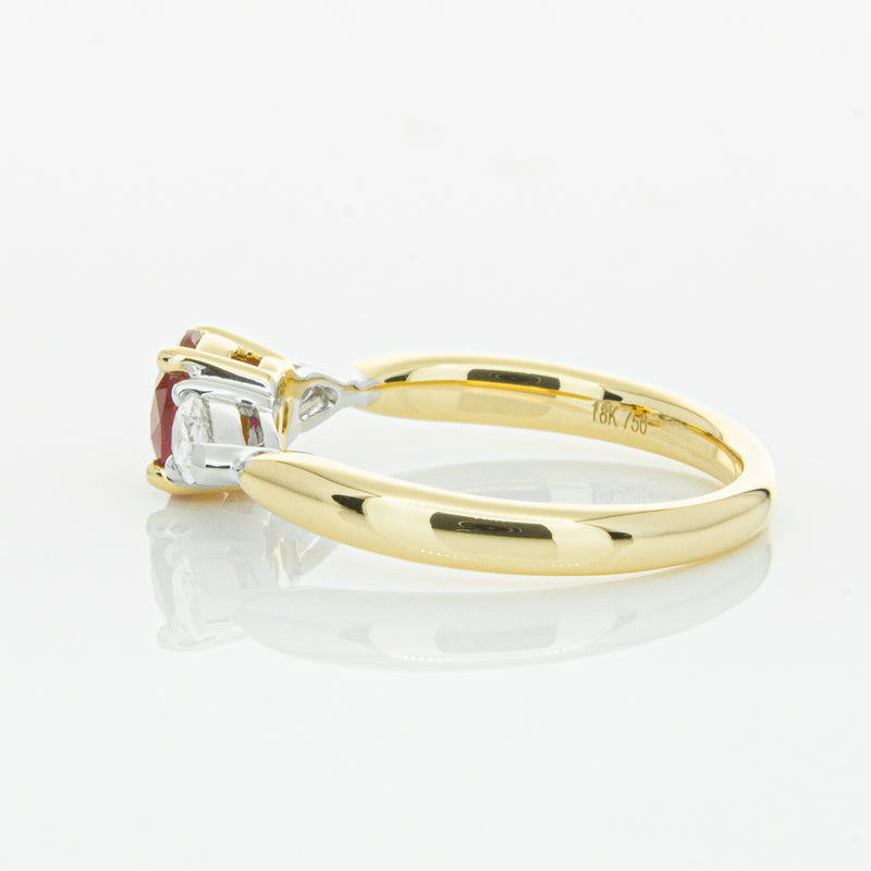 18ct Yellow Gold Ruby & Diamond Ring-Ring-Walker & Hall