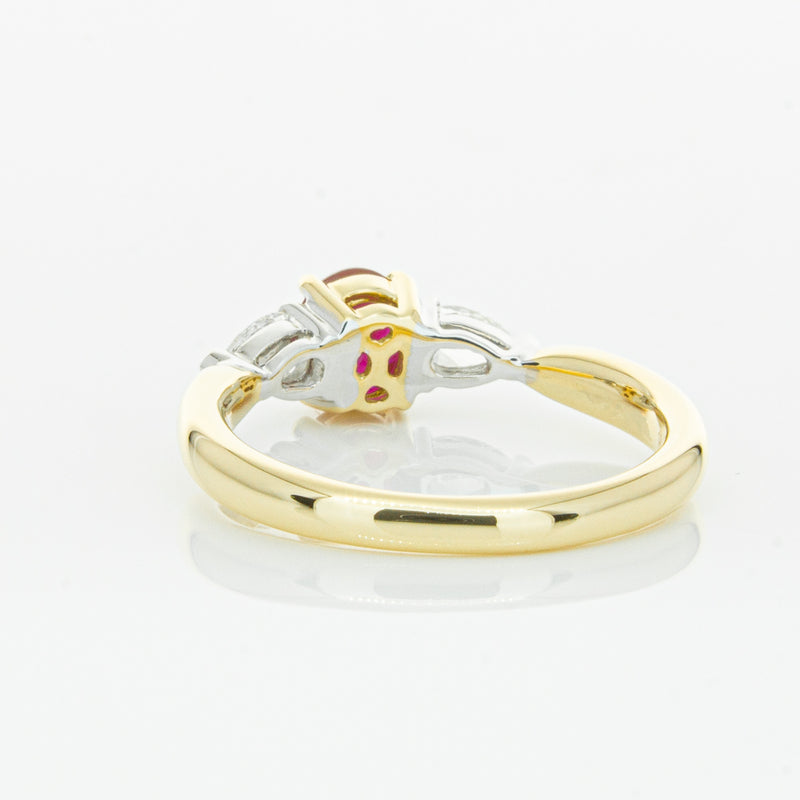 18ct Yellow Gold Ruby & Diamond Ring-Ring-Walker & Hall