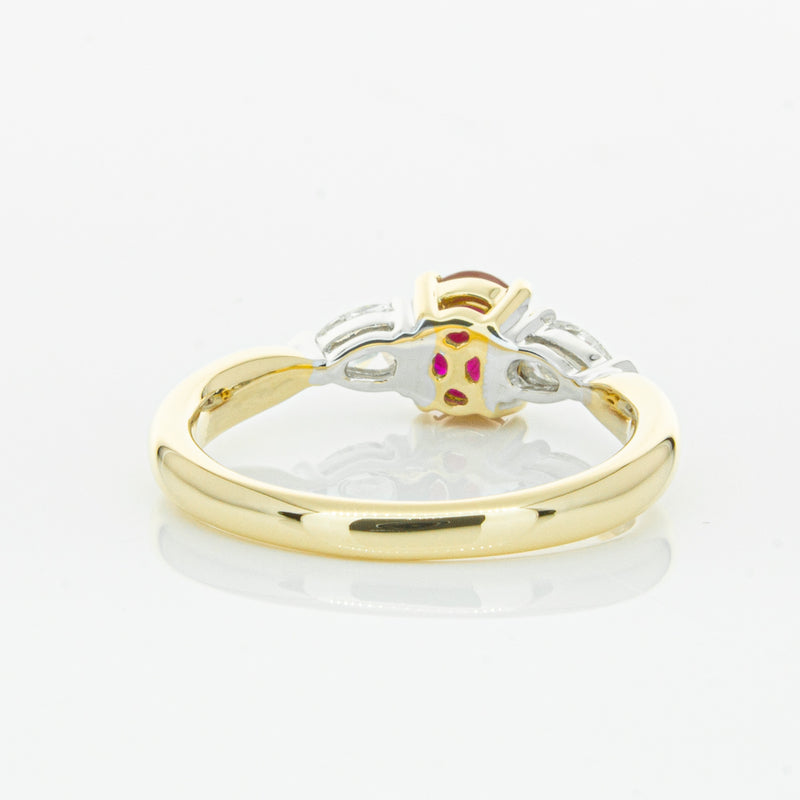 18ct Yellow Gold Ruby & Diamond Ring-Ring-Walker & Hall