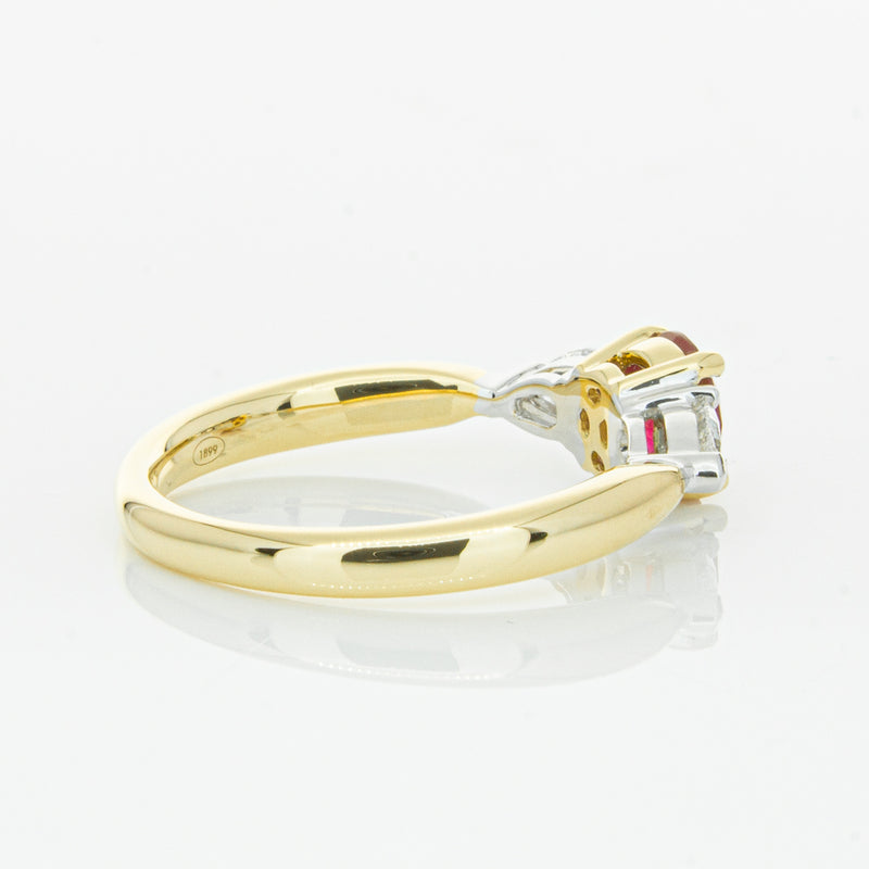 18ct Yellow Gold Ruby & Diamond Ring-Ring-Walker & Hall