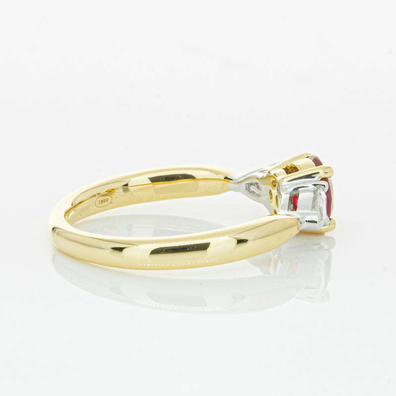 18ct Yellow Gold Ruby & Diamond Ring-Ring-Walker & Hall