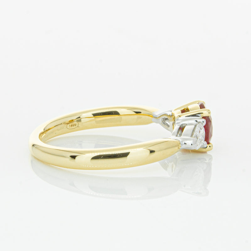 18ct Yellow Gold Ruby & Diamond Ring-Ring-Walker & Hall