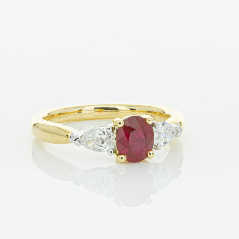 18ct Yellow Gold Ruby & Diamond Ring-Ring-Walker & Hall