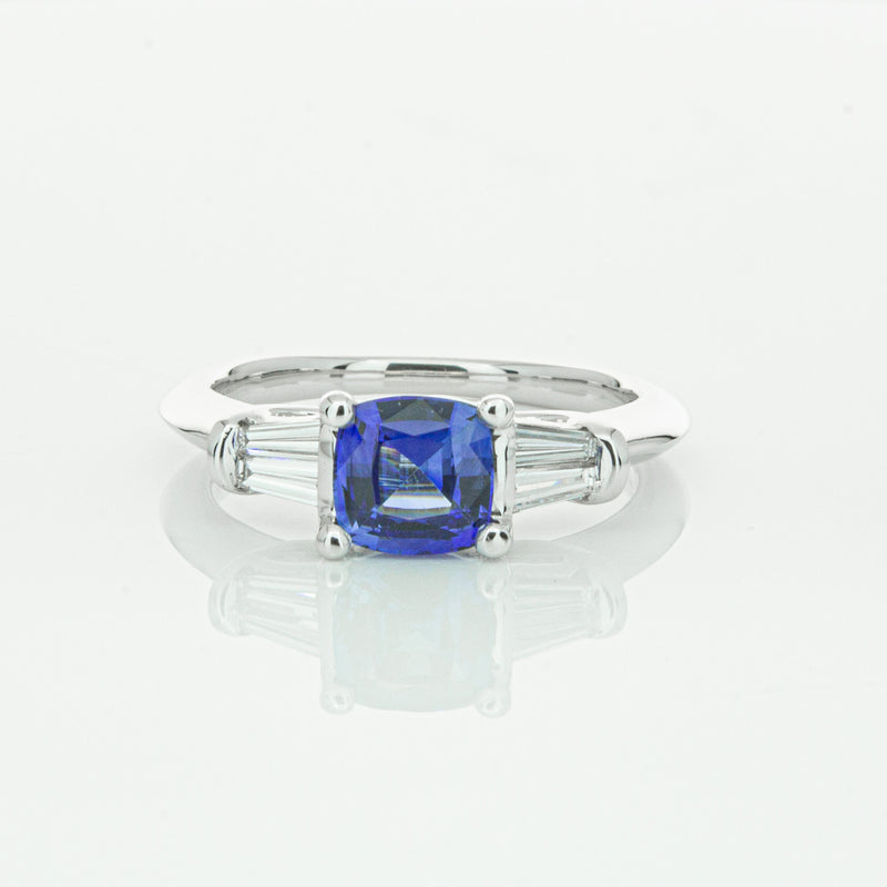 18ct White Gold Sapphire & Diamond Ring-Ring-Walker & Hall