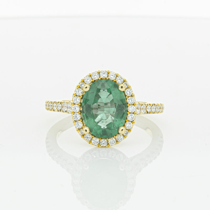 18ct Yellow Gold Emerald & Diamond Sierra Ring-Ring-Walker & Hall