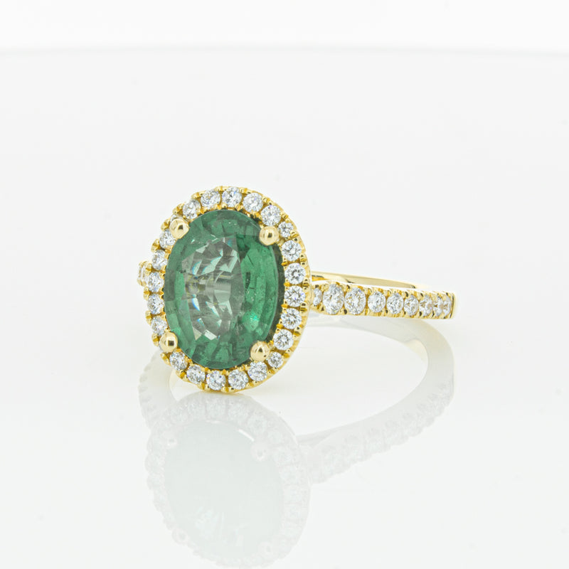 18ct Yellow Gold Emerald & Diamond Sierra Ring-Ring-Walker & Hall