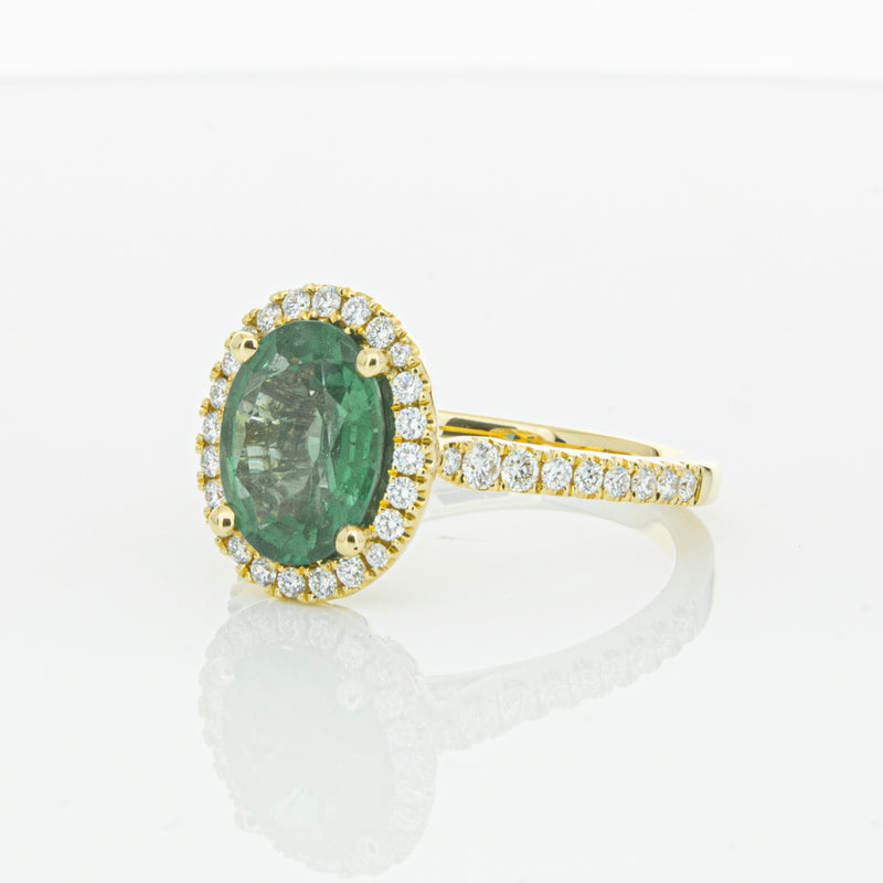 18ct Yellow Gold Emerald & Diamond Sierra Ring-Ring-Walker & Hall