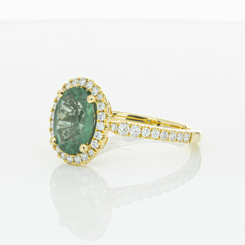 18ct Yellow Gold Emerald & Diamond Sierra Ring-Ring-Walker & Hall