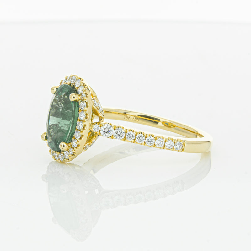 18ct Yellow Gold Emerald & Diamond Sierra Ring-Ring-Walker & Hall