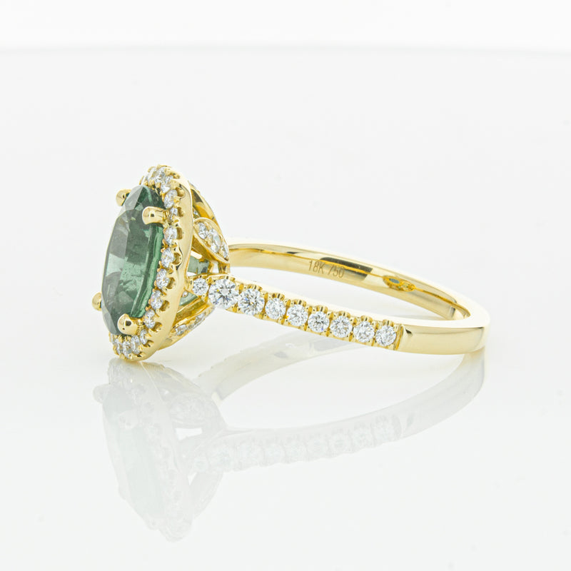 18ct Yellow Gold Emerald & Diamond Sierra Ring-Ring-Walker & Hall