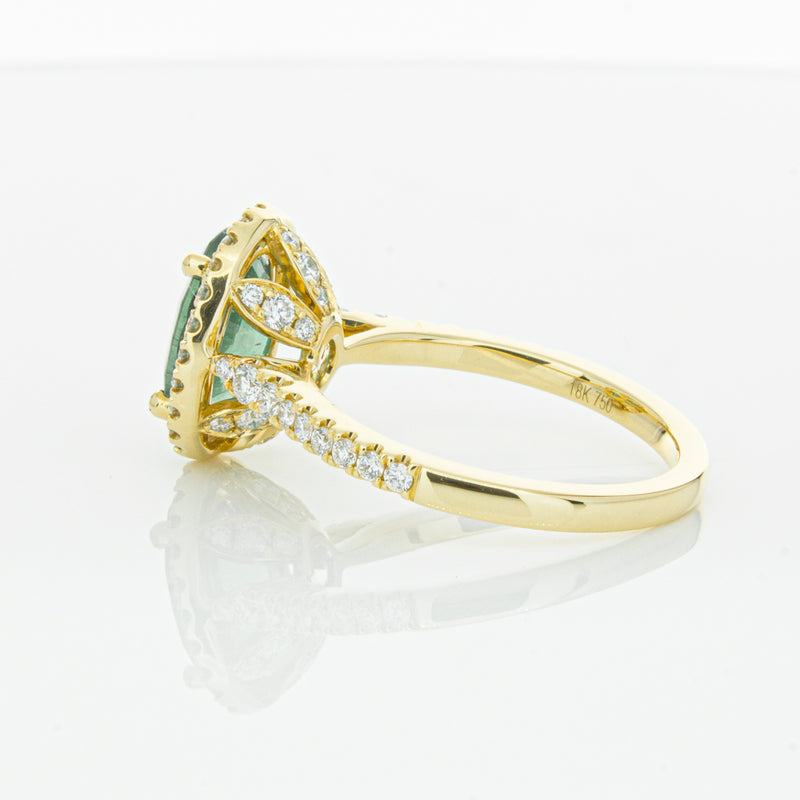 18ct Yellow Gold Emerald & Diamond Sierra Ring-Ring-Walker & Hall