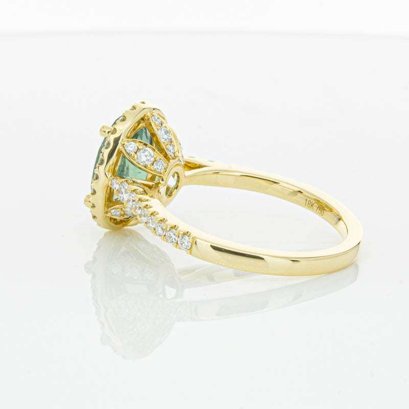 18ct Yellow Gold Emerald & Diamond Sierra Ring-Ring-Walker & Hall