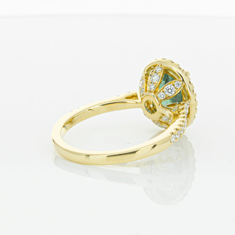 18ct Yellow Gold Emerald & Diamond Sierra Ring-Ring-Walker & Hall