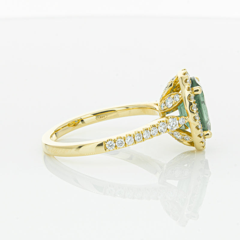 18ct Yellow Gold Emerald & Diamond Sierra Ring-Ring-Walker & Hall