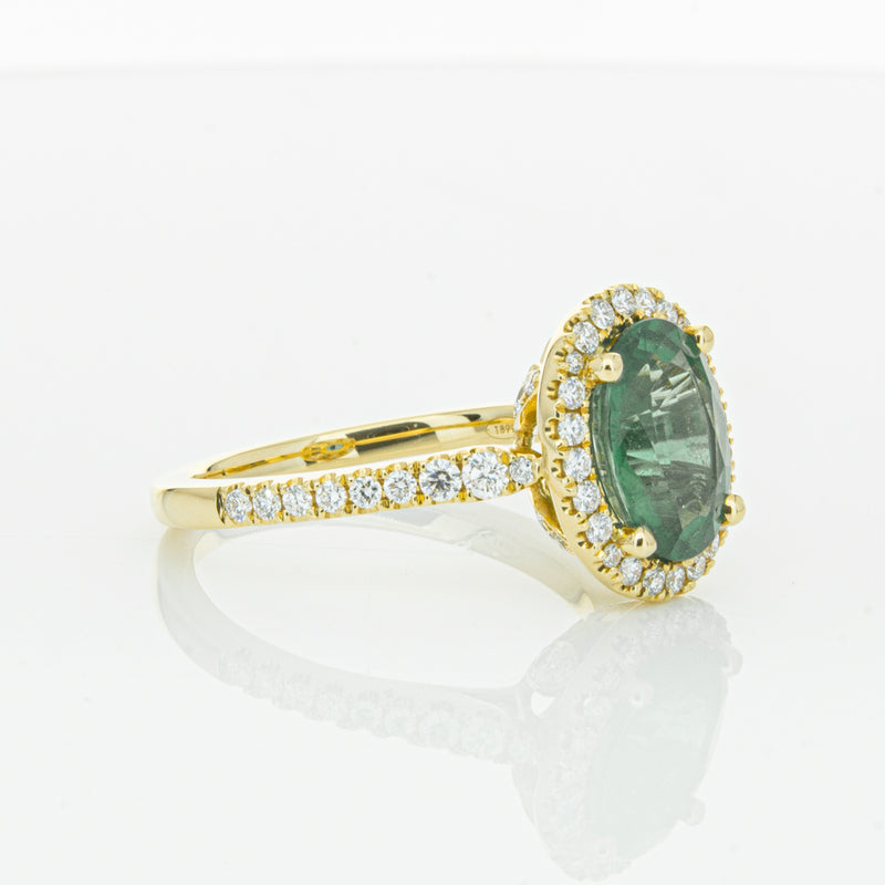 18ct Yellow Gold Emerald & Diamond Sierra Ring-Ring-Walker & Hall