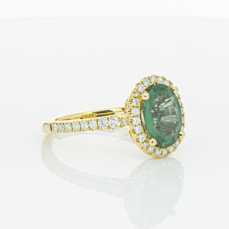 18ct Yellow Gold Emerald & Diamond Sierra Ring-Ring-Walker & Hall