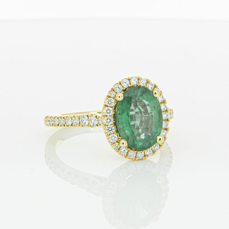 18ct Yellow Gold Emerald & Diamond Sierra Ring-Ring-Walker & Hall