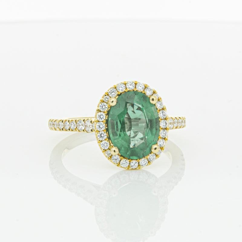18ct Yellow Gold Emerald & Diamond Sierra Ring-Ring-Walker & Hall