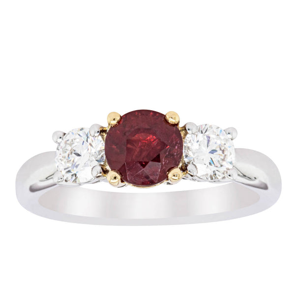 18ct White Gold 1.35ct Ruby & Diamond Ring - Ring - Walker & Hall