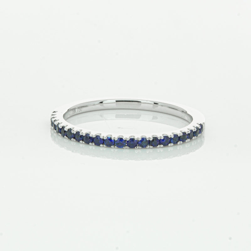 18ct White Gold Sapphire Millie Band-Ring-Walker & Hall