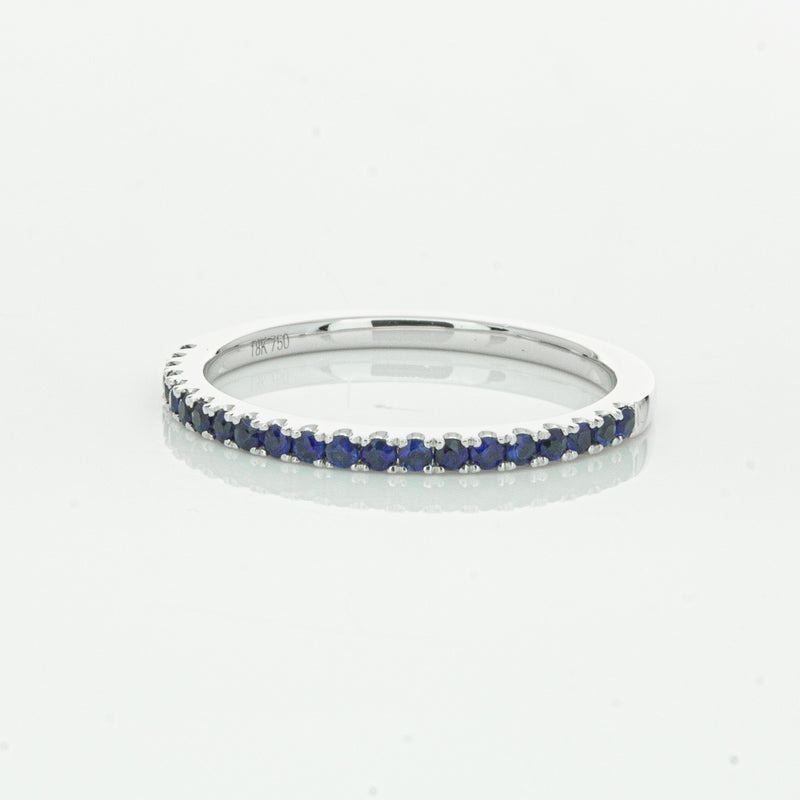 18ct White Gold Sapphire Millie Band-Ring-Walker & Hall