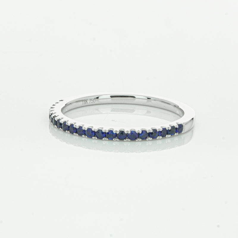 18ct White Gold Sapphire Millie Band-Ring-Walker & Hall