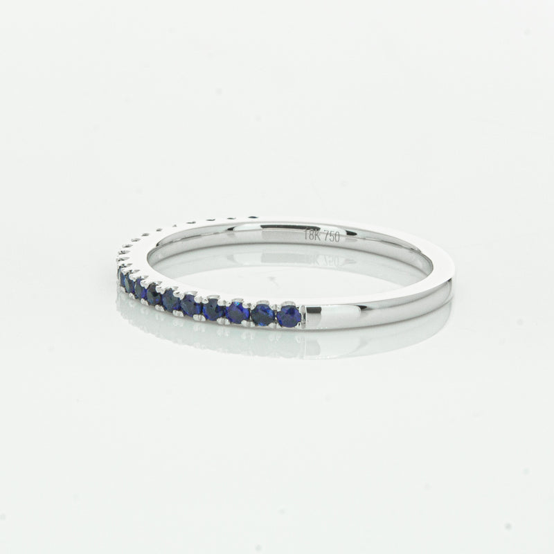 18ct White Gold Sapphire Millie Band-Ring-Walker & Hall