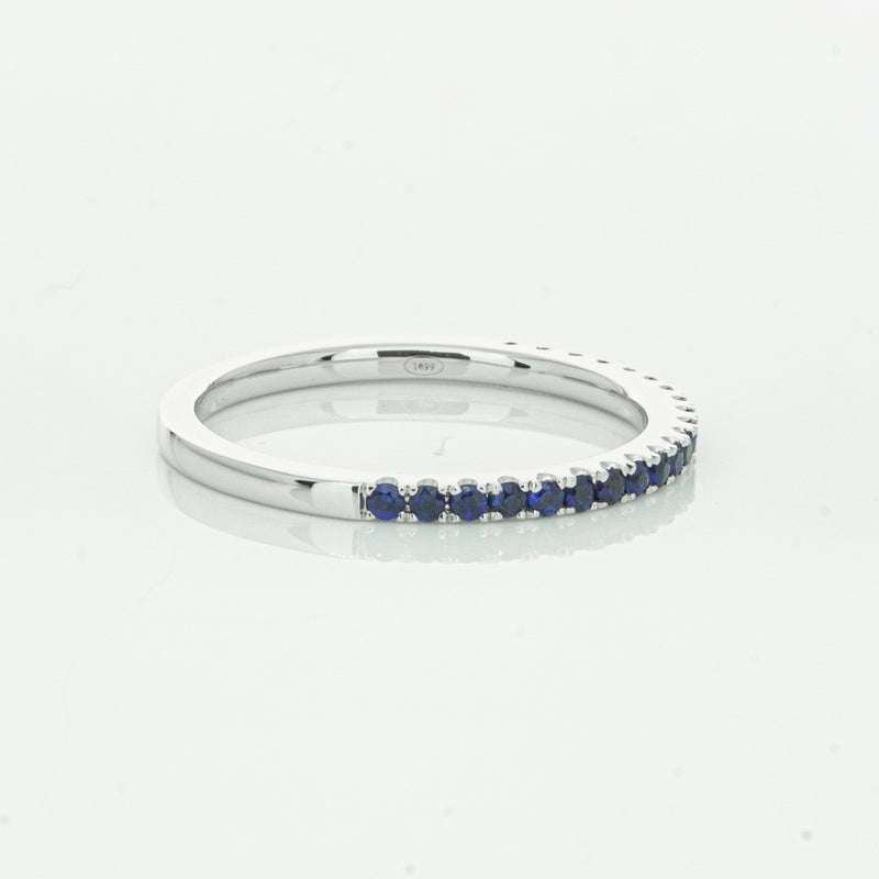 18ct White Gold Sapphire Millie Band-Ring-Walker & Hall