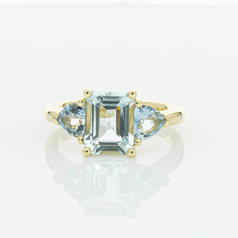 18ct Yellow Gold Aquamarine Malibu Ring-Ring-Walker & Hall
