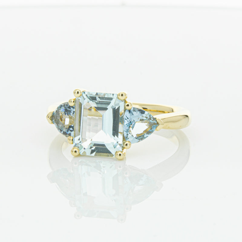 18ct Yellow Gold Aquamarine Malibu Ring-Ring-Walker & Hall
