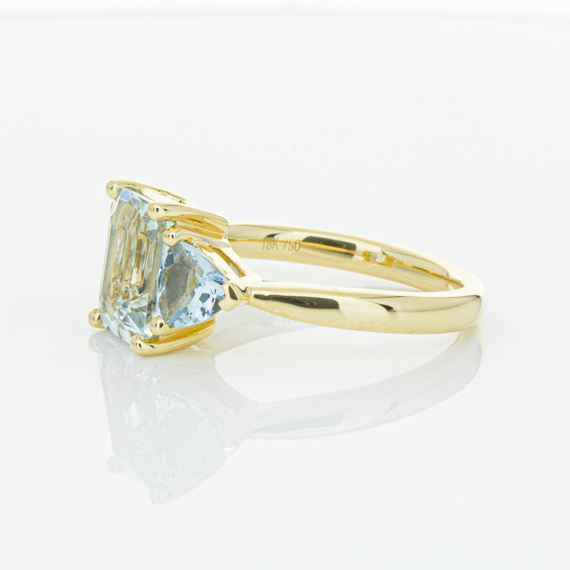 18ct Yellow Gold Aquamarine Malibu Ring-Ring-Walker & Hall