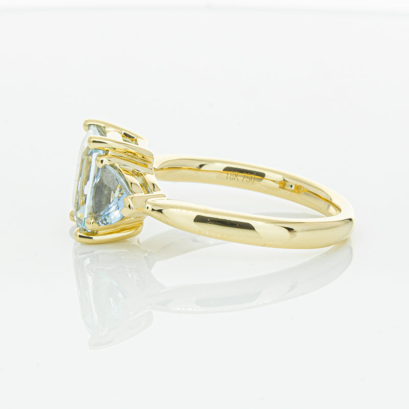 18ct Yellow Gold Aquamarine Malibu Ring-Ring-Walker & Hall