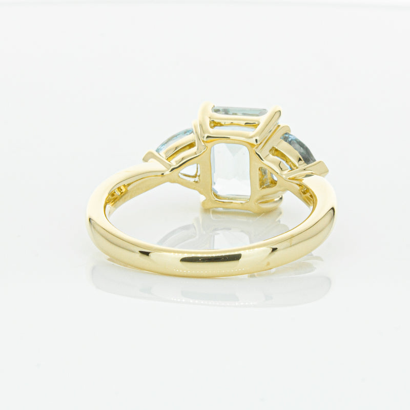 18ct Yellow Gold Aquamarine Malibu Ring-Ring-Walker & Hall