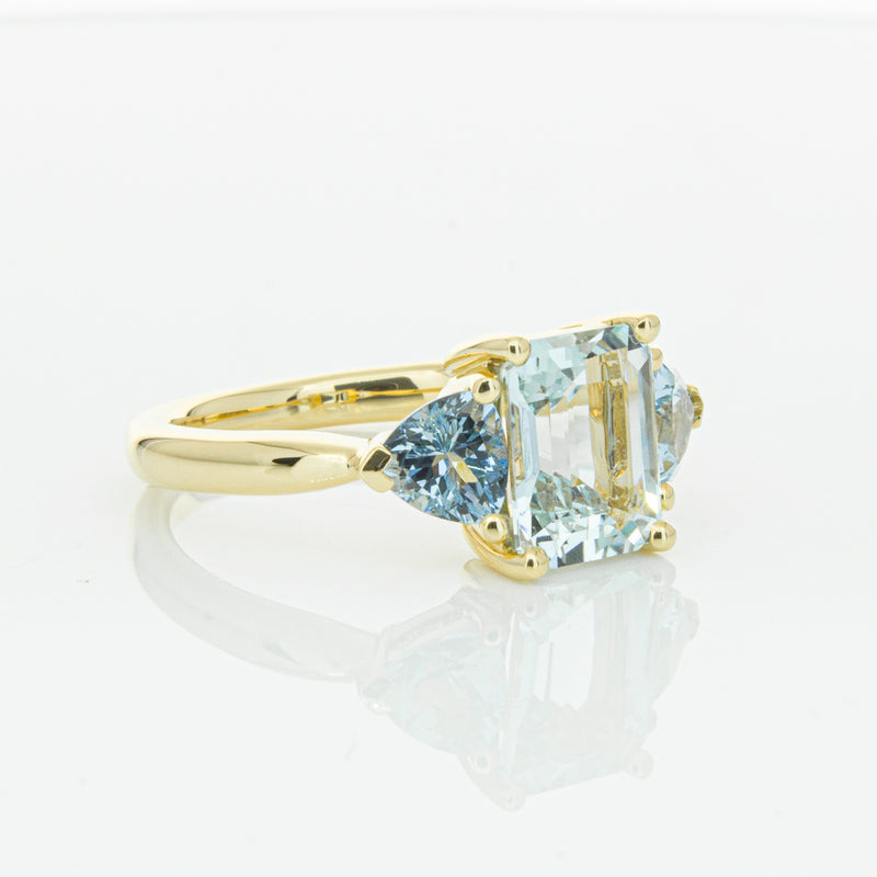 18ct Yellow Gold Aquamarine Malibu Ring-Ring-Walker & Hall